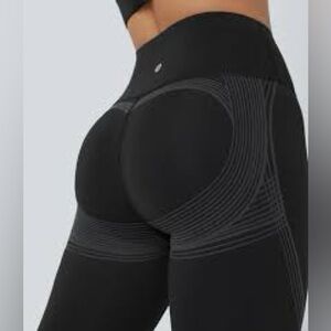 NWT Halara High Waisted Tummy Control Speedwave Black Leggings Size L